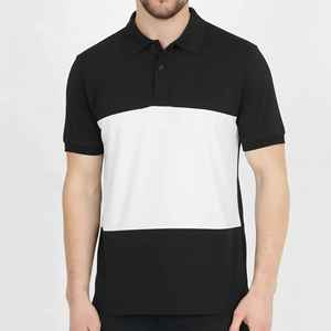 Wholesale 100% Cotton Solid Knitted Short Sleeve Men's for Shirt Oversized Drop Shoulder Custom Embroidered Logo Streetwear Hip - Product Image 5