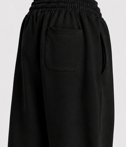 Pantalon de jogging décontracté surdimensionné pour garçon, noir avec lignes contrastées, respirant, en molleton premium, vente en gros, OEM - Product Image 6