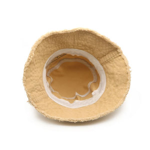 Chapeau Bob Brodé en Toile de Coton Unisexe Décontracté Printemps-Été Beige Noir 56-58CM - Product Image 5