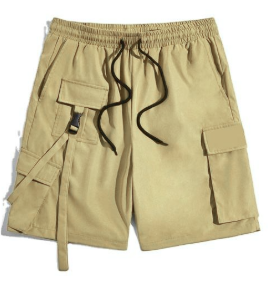 กางเกงขาสั้นคาร์โก้ผ้าฝ้ายผสมสแปนเด็กซ์เอวกลางลำลองแบบมีเชือกผูก  โลโก้ด้านหน้า  เป็นมิตรกับสิ่งแวดล้อม สำหรับผู้ชาย - Product Image 5