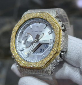 Montre analogique de luxe en acier inoxydable 42 mm, GPS, alarme, étanche, résistante aux chocs, sportive, unisexe, avec lunette sertie de diamants, haute qualité - Product Image 3