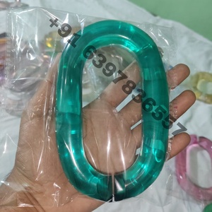 Resin Chain Links Home Decor Ornaments Clear Green Geometric Ring Sculptures Coffee <b>Table</b> Interlocking Loops Office Accent - Product Image 1