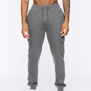 Men's Gray Hooded Fleece Tracksuit Full Length Solid Color Casual Sweatshirt <b>Pants</b> Set Breathable Lightweight Winter Wear - Product Image 3