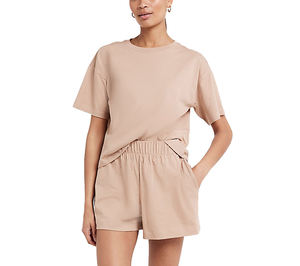 Ensemble short et haut slim fit pour femme, prix de gros 2026, nouvelle collection, best-seller, design personnalisé avec logo surdimensionné - Product Image 1