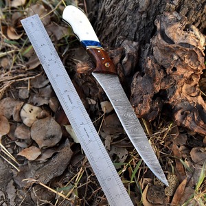 Custom Handmade Eco-Friendly Dishwasher Safe Ambidextrous Modern Forged Fillet <b>Knife</b> 6-7.9in Damascus Steel <b>Bone</b>+Wood <b>Handle</b> - Product Image 5