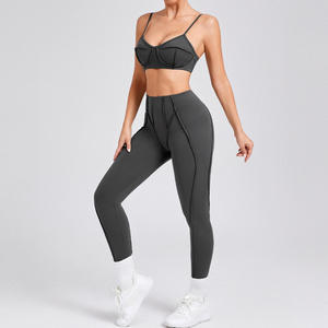 Breathable <b>Womens</b> Activewear Yoga Set Cross Beauty <b>Back</b> Sports Bra Leggings Quick Dry Fitness Workout Clothes Wholesale Custom - Product Image 6