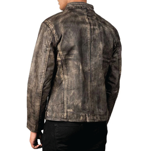 <b>Top</b> Selling Genuine <b>Leather</b> Motorcycle Jacket Distressed Real Cowhide Vintage Coat Real Soft Lambskin Jacket For Men - Product Image 2