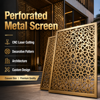 Écran métallique perforé découpé au laser CNC sur mesure avec motif décoratif pour l'architecture