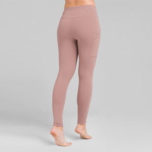Leggings taille haute à coutures, longueur intégrale, vert uni, style sportif, extensibles, respirants, antibactériens, avec poches, en Spandex/Nylon pour femme - Product Image 2