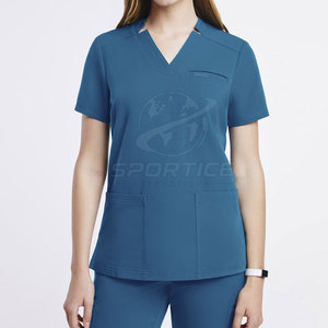 Custom Made Breathable 100% Cotton Healthcare Clothing Short Sleeve Medical <b>Workwear</b> Needle Detection Matching <b>Trousers</b> Uniform - Product Image 2