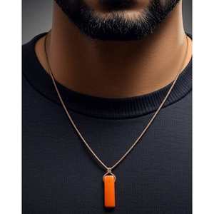 Natural Hexagon Sunstone Pendant-Unshaped Crystal Pearl Necklace with Adjustable <b>Rope</b> <b>Chain</b> for Men - Product Image 1