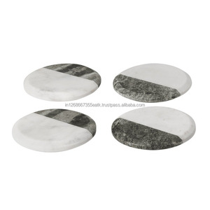 Durable Eco-Friendly Modern <b>Marble</b> <b>Coaster</b> Set with Smooth Finish Octagonal Shape 300mm Diameter 5mm Thickness - Product Image 2