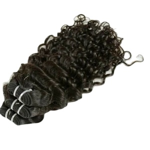 100% Original indien cheveux vierges bruts donneur unique faisceaux de tissage bouclés profonds qualité non traitée Double tressé - Product Image 3