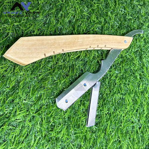 Custom Barber Razors Wooden Handle & <b>Swing</b> Lock Stainless Steel Beard & Throat Shaving Razors Wholesale OEM Branding Factory - Product Image 3