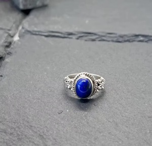 Vente en gros de bagues en argent sterling 925 avec pierre précieuse naturelle lapis-lazuli bleu, bijoux élégants faits à la main, fabricant et fournisseur de bijoux fins - Product Image 6