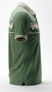 Luxury <b>Men's</b> Anti-Wrinkle Solid Golf for <b>Shirt</b> Vintage <b>70s</b> Style Green Ribbed Knit Polyester/Cotton - Product Image 3