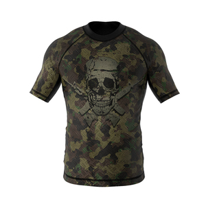 เสื้อรัดกล้ามเนื้อ MMA แขนสั้น คอโอ สำหรับผู้ชาย แบบสั่งทำพิเศษ พร้อมลายพิมพ์แบบ Sublimation - Product Image 1