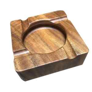 Handmade Wooden Tabletop Cigar <b>Ashtray</b> Modern Classic Design Eco-Friendly Smoking Ash Holder for Home Office Restaurant and Bar - Product Image 1