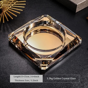 Cenicero Cuadrado de Aluminio para Cigarros, Sin Humo, con 4 Ranuras, 15x15x3cm, Dorado de Lujo, Premium, Decoración Elegante y Duradera para Mesa de Oficina u Hogar - Product Image 3