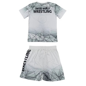 ชุดนักมวยปล้ำชายแบบถักสั่งทำพิเศษปี 2026 เสื้อยืดและกางเกงขาสั้น ชุด 2 ชิ้น พิมพ์ลายแบบซับลิเมชั่นเต็มตัว - Product Image 1