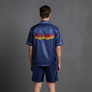 Ensemble short d'été sur mesure avec passepoil intégral et fermeture boutonnée, qualité supérieure, en nylon léger, pour homme - Product Image 3