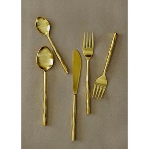 Stainless Steel Cutlery Luxury Portugal Utensil Set with <b>Gold</b> Long Amazing Design Handle Utensil Cutlery Set - Product Image 1