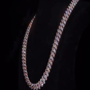 Luxury <b>Iced</b> <b>Out</b> Cuban Link Moissanite Diamond <b>Chain</b> Necklace VVS Hip Hop Statement Jewelry Premium Unisex Gift Accessory - Product Image 3