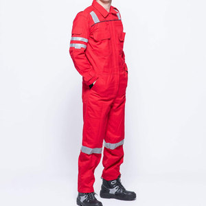 Combinaison de travail unisexe marron respirante Econex Sports avec bandes réfléchissantes, en coton, uniforme de sécurité, design haute visibilité - Product Image 2