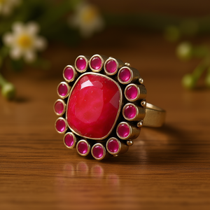 Bague de mode en agate rubis - 10,7 grammes - Product Image 3