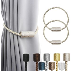 Set di 2 Fermatende Moderni in Corda Beige con Forte Chiusura Magnetica, Eleganti Accessori per Tende da Esterno - Product Image 4