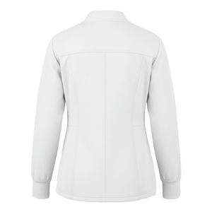 Blouse médicale personnalisée pour femme avec fermeture éclair, veste de travail pour infirmière à col rond et manches longues, uniforme médical, vente en gros de blouses de travail - Product Image 6