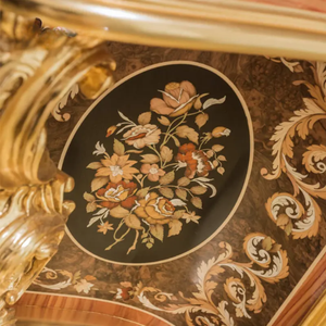 Luxury Classic Solid Mahogany Dressing <b>Table</b> with <b>Mirror</b> Hand Carved Gold Inlay <b>Vanity</b> Set Royal Style for Hotel Villa Bedroom - Product Image 6