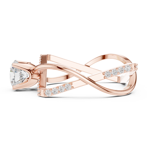 Rose Gold Modern Geometric Solitaire <b>Ring</b> for Women Elegant Crystal Engagement Wedding Jewelry - Product Image 2