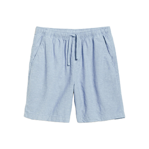 Shorts Bermuda Homme en Coton Uni avec Cordon de Serrage, Taille Mi-Haute, Respirants et Tissés - Product Image 5