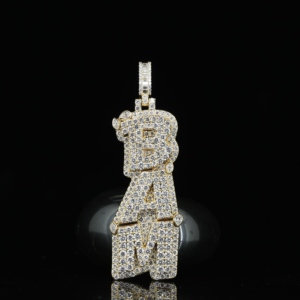 Hiphop Moissanite Pendant VVS Baguette 925 Silver Vertical Iced <b>Name</b> Letter Custom Pass Diamond Tester for Certified Unisex - Product Image 2