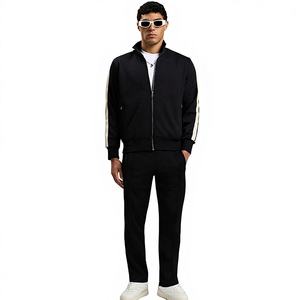 Conjunto Deportivo para Hombre con Logotipo Personalizado, Chaqueta con Cierre Completo y Pantalones, Ropa Deportiva Informal para Gimnasio y Entrenamiento - Product Image 1