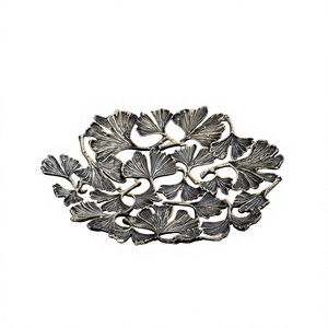 Antique Gingko Leaf Tray Fruit Bowl Leaf-Shaped Horizontal Aluminum <b>Decorative</b> Tray <b>Table</b> <b>Top</b> Centerpiece <b>Decorative</b> Accessories - Product Image 1