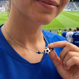 Collier ballon de football avec pendentif cylindrique personnalisé en acier inoxydable, bijoux personnalisés pour cadeaux d'équipe - Product Image 4