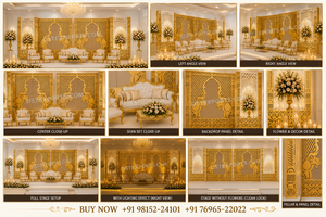 <b>Islamic</b> Wedding Laser Cut Backdrop Screens For Walima Night Setup Elephant Theme Golden Wedding Laser Cut Stage <b>Frames</b> - Product Image 6