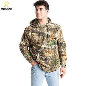 เสื้อฮู้ดผ้าฟลีซลายพรางสำหรับผู้ชาย - เสื้อสเวตเชิ้ตสำหรับล่าสัตว์พร้อมกระเป๋าจิงโจ้ - เสื้อคลุมอุ่นสำหรับกิจกรรมกลางแจ้ง - Product Image 1