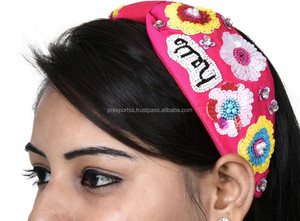 Serre-tête unisexe de luxe blanc tressé léger et durable, lumineux, avec motif licorne personnalisé en tissu pour enfants, usage quotidien, vente en gros - Product Image 2