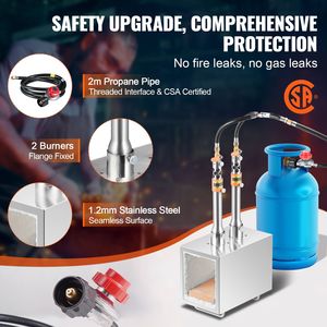 Fornace Portatile a Propano a 2 Bruciatori, Fornace a Gas per Ferratura 2600 Fahrenheit, Strumento di Grande Capacità per la Fabbricazione di Coltelli, Forni Industriali - Product Image 4