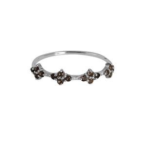 Natural Smoky <b>Quartz</b> Wholesale 925 Sterling Silver Floral Clover Ring Womens Gemstone Handmade Cocktail <b>Jewelry</b> - Product Image 1