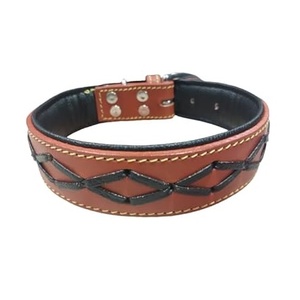 Custom Colors Genuine Cow Leather Dog <b>Collar</b> with Soft Padding and Waterproof Feature - Product Image 1