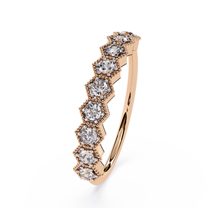 แหวนมินิมอลแบบซ้อนได้ ประดับเพชรทรงกลม วงแหวนทองคำแท้ 14k สำหรับผู้หญิง เหมาะสำหรับเป็นของขวัญ งานหมั้น วันครบรอบแต่งงาน - Product Image 4