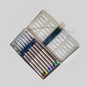 7-Piece Luxating Root Elevator PDL Titanium Coated Set with Cassette Tray Dental Implant Tools By <b>Blush</b> Surgical - Product Image 3