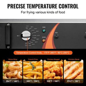 Friggitrice Elettrica Commerciale da 3000W, Singola, da Banco, per Pollo Fritto, Grande Capacità 30.6Qt/29L, con Cestello in Acciaio Inossidabile - Product Image 4