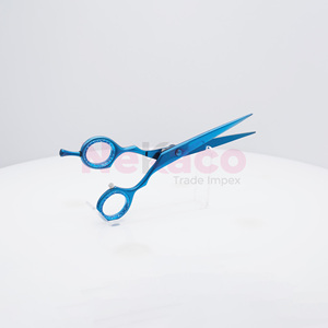 Ciseaux de coiffure professionnels japonais en acier inoxydable 420C bleu, ciseaux de coiffure métalliques anodisés bleus pour salon - Product Image 5