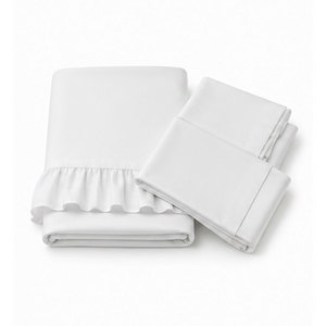 High Quality Plain <b>White</b> Bed Sheet Comfortable Comforter Set Smooth Texture Polyester/Cotton Durable Eco-Friendly for Home Hotel - Product Image 5