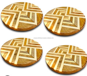 Posavasos de Madera Ecológicos, Duraderos, para Tazas de Té y Bebidas, de Royal Decore Mart - Product Image 2